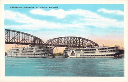 ETATS-UNIS - Missouri - St Louis - Excursion Steamers - Carte Postale Ancienne - St Louis – Missouri