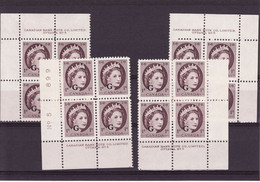 7897) Canada QE II Wilding Block Mint No Hinge Plate 5 G Overprint - Num. Planches & Inscriptions Marge