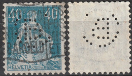 SUISSE 164 (o) Helvetia Assise Timbre Perforé Perfin Gelocht 1917-1922 - Gezähnt (perforiert)