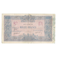 France, 1000 Francs, Bleu Et Rose, 1916, O.945, TB+, Fayette:36.30, KM:67g - 1 000 F 1889-1926 ''Bleu Et Rose''