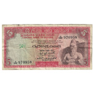 Billet, Sri Lanka , 5 Rupees, 1969-1977, KM:73a, TB+ - Sri Lanka