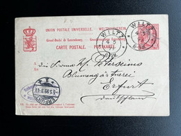 LUXEMBURG 1899 POSTCARD WILTZ TO ERFURT 04-05-1899 LUXEMBOURG - 1895 Adolphe De Profil