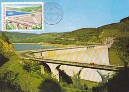 SCIENCE, ENERGY, BICAZ DAM, WATER POWER PLANT, MAXIMUM CARD, 1978, ROMANIA - Acqua