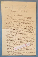 ● L.A.S 1909 Félix BESNARD Sénateur Yonne - JOIGNY - Santé De Son Fils André Dr Belin - Lettre Autographe - Né Cormenon - Politiek & Militair