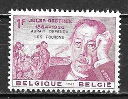 1269Cu**  Jules Destrée Avec Surcharge "auait Défendu Les Fourons" - MNH** - Non Mentionné Au COB!!!! - 1961-1990