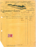 Facture 1936 St. Louis Deerlijk Deknudt - Adins Fabrique Cadres > Kortrijk + TP Fiscaux - Ambachten