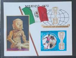 MEXIQUE MEXICO 1970 MNH** MANAMA IMPERF ND  FOOTBALL FUSSBALL SOCCER CALCIO VOETBAL FUTBOL FUTEBOL FOOT FOTBAL - 1970 – Mexico