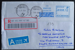 29.8.2022 Postpunt AZ Bouquins Uccle - Registered Letter € 008,12 - Ema Meter Freistempel - 2020-…
