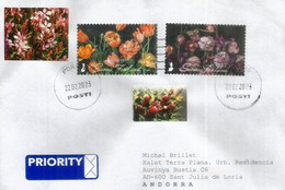 2023. Le Language Des Fleurs, Belle Lettre Finlande, Envoyée En Andorre  (Principat) - Covers & Documents