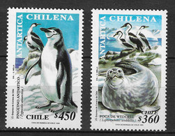 Chile 1999 MiNr. 1894 - 1896 South Pole  Antarctic Wildlife Weddell Seal, Birds, Chinstrap Penguin 2v  MNH** 5.50 € - Faune Antarctique