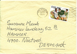 Ireland Cover Sent To Denmark 4-5-1995 Single Franked RUGBY Stamp - Brieven En Documenten