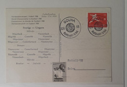 SUEDE 1958  FDC MATCH SOLNA SUEDE HONGRIE  FOOTBALL FUSSBALL SOCCER CALCIO FUTBOL FUTEBOL FOOT FUTEBOL VOETBAL FOTBAL - 1958 – Schweden