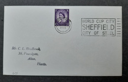 ANGLETERRE ENGLAND 1966 RARE FULL SHEFFIELD WORLD CUP CITY FDC RRR FOOTBALL FUSSBALL SOCCER CALCIO FUTBOL FOOT VOETBAL - 1966 – England