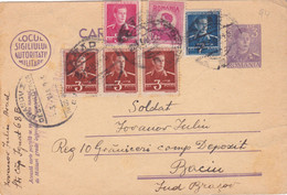 Romania, 1945, WWII Military Censored Stationery POSTACRD ARAD POSTMARK - Lettres 2ème Guerre Mondiale