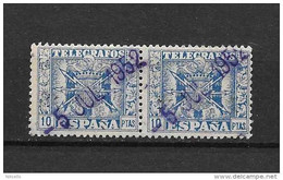 LOTE 2242   ///   ESPAÑA TELEGRAFOS 1940-1942   10 PTAS EN PAREJA     EDIFIL Nº: 84    "CON FECHA COMPLETA 5 JUL 1952" - Telegrafen