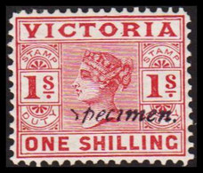 1886. VICTORIA AUSTRALIA  ONE SHILLING Victoria. Overprinted Specimen. Hinged. Beautiful Stamp.  - JF530101 - Mint Stamps