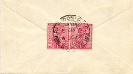 Lettre Avec Cachet Rangoon Sorting 1919 -1919 INDIA USED IN RANGOON UPRATED STATIONERY TO USA - Burma (...-1947)