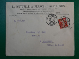 BP 11 FRANCE   BELLE LETTRE FRANCE COLONIES 1909+SEMEUSE PERFORéE + + AFFR. PLAISANT++ - Brieven En Documenten