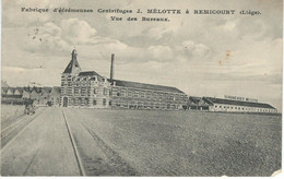 REMICOURT (Liège) : Fabrique D'écrémeuses MELOTTE - Vue Des Bureaux - Cachet De La Poste 1912 - Remicourt