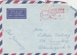 Luftpostbrief Kanalzone Cristobal 1968 Nach Deutschland Mit Freistempel Brief Beschädigt - Zona Del Canal