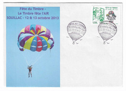 X109 - EV Non Officielle - FÊTE  DU TIMBRE 2013 - SOUILLAC ( LOT) (Thème L'AIR - PARACHUTE) - 2010-2019