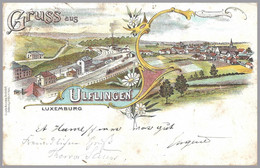LUXEMBOURG - 1899 GRUSS AUS ULFLINGEN - RPO Ulflingen-Luxemburg Cancel - Used To MERSCH - Undivided Back - 1895 Adolfo De Perfíl