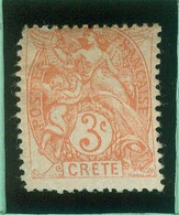 FC CRE01 Crète YT N° 3 Neufs * - Unused Stamps