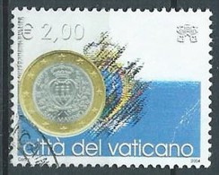 2004 VATICANO USATO MONETA EURO SAN MARINO 2,00 EURO - VV2-8 - Used Stamps