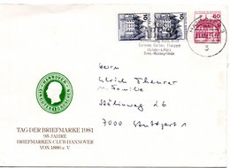 57341 - Bund - 1983 - 60Pfg B&S PGAUmschl "Tag Der Briefmarke 1981" M ZusFr HANNOVER - ... -> Stuttgart - Journée Du Timbre