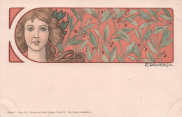 Illustrateur E Docker - Femme Style Art Nouveau  - Carte Postale Ancienne - - Doecker, E.