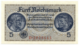 5 REICHSMARK OCCUPAZIONE TEDESCA ITALIA REICHSKREDITKASSEN 1943 FDS - Ocupación Aliados Segunda Guerra Mundial