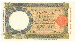 50 LIRE CAPRANESI LUPA CAPITOLINA M. STRETTO FASCIO L'AQUILA 17/05/1943 FDS-/FDS - Regno D'Italia – Autres