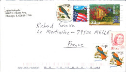 USA ETATS UNIS AFFRANCHISSEMENT COMPOSE SUR LETTRE DE CHICAGO POUR LA FRANCE 2001 - Lettres & Documents