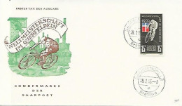 Saar Enveloppe FDC Weltmesterschaft Im Querfeldein Saarbruck 28 - 02 - 55 - FDC