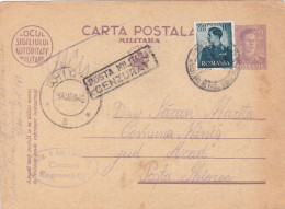 Romania, 1942, WWII Military Censored  CENSOR,Stationery POSTCARD ,OPM #180 Postmark. - World War 2 Letters