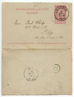 Belgium 1897 10c. King Leopold II Letter Envelope; Louvain To Liege - Enveloppes-lettres