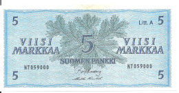 FINLANDE 5 MARKKA 1963 AUNC P 103 - Finlandia