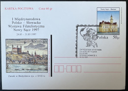 SP CARTE / POLOGNE POLSKA / NOWY SACZ RATUSZ 1997 / ROSE - Brieven En Documenten