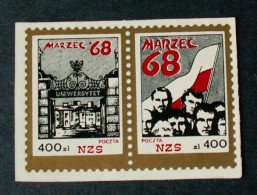 Poland - Poczta NZS - Marzec '68 / March '68 - Solidarnosc-Vignetten