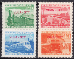 Italy Yugoslavia Trieste Zone B, Trains 1950 Mi#31-34, Sassone#19-22 Mint Never Hinged - Ungebraucht