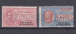 Italy Foreign Offices 1909 Tripoli Di Barberia, Espresso Sassone#1-2 Mi#11-12 Mint Never Hinged - Unclassified