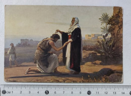 I122434 Cartolina Religiosa Illustrata LEINWEBER - Samuele Unge Re Saulle - Holy Places