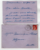 TB 4043 - 1935 - LAC - Lettre De Mme Marguerite ? à MOUSSOULENS Pour Mme Dominique FARAL à ALZONNE - 1921-1960: Moderne