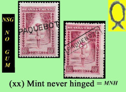 1931 ** RUANDA-URUNDI RU/MNH RU 097 PAQUEBOT ( SINGULAR+PLURAL) ETHNIC [D] ( X 2 Stamps ) NO GUM + 1 WITH A FRAME - Ongebruikt