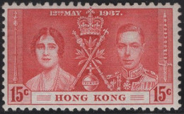 Hong Kong 1937 MH Sc 152 15c KGVI Coronation - Nuevos