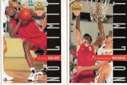 2 Cartes  Panini N:13 Emmanuel Raynaud & N:16 - Bryan Sallier Basket Ball - Equipe  Le Mans Sarthe - - Baloncesto