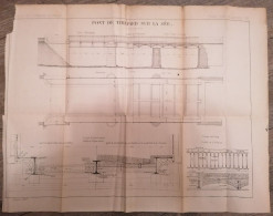 1894 TIREPIED (50) PONT De TIREPIED Sur La SEE Grand Plan Technique - Travaux Publics