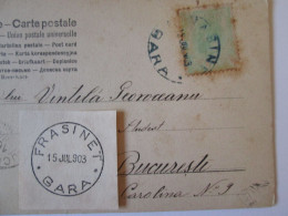 Roumanie Carte Postale Cachet Rare:Frasinet Gara 1903/Romanian Postcard With Rare Postmark 1903:Frasinet Gara - Brieven En Documenten