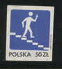 POLAND SOLIDARNOSC (PODZIEMNA POCZTA POLSKA) 1986 ROADSIGN MAN DESCENDING STAIRS 50 ZL (SOLID0135/0988) - Solidarnosc-Vignetten