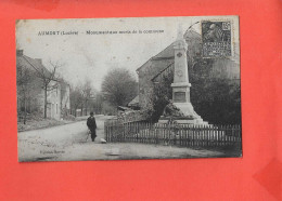 48 AUMONT Cpa Animée Monument Aux Morts De La Commune Edit Sartre - Aumont Aubrac